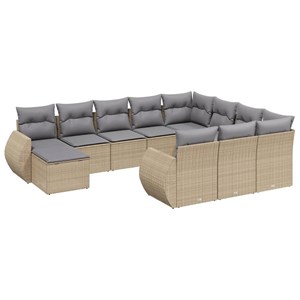 Maison exclusive - salon de jardin 11 pcs avec coussins beige résine tressée