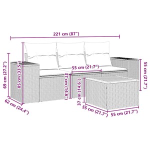 Maison exclusive - salon de jardin 4 pcs avec coussins noir résine tressée