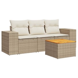 Maison exclusive - salon de jardin avec coussins 4 pcs beige résine tressée