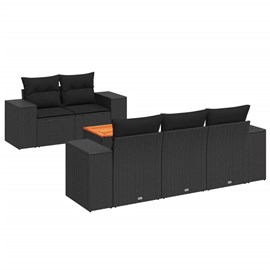Maison exclusive - salon de jardin 6 pcs avec coussins noir résine tressée