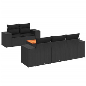 Maison exclusive - salon de jardin 6 pcs avec coussins noir résine tressée