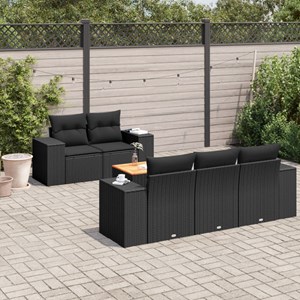Maison exclusive - salon de jardin 6 pcs avec coussins noir résine tressée