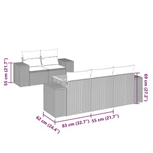 Maison exclusive - salon de jardin 6 pcs avec coussins noir résine tressée