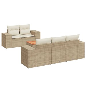 Maison exclusive - salon de jardin avec coussins 6 pcs beige résine tressée