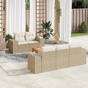 Maison exclusive - salon de jardin avec coussins 6 pcs beige résine tressée
