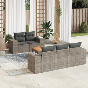 Maison exclusive - salon de jardin 6 pcs avec coussins gris résine tressée