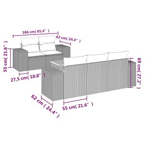 Maison exclusive - salon de jardin 6 pcs avec coussins gris résine tressée