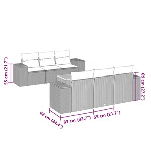 Maison exclusive - salon de jardin 7 pcs avec coussins noir résine tressée