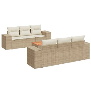 Maison exclusive - salon de jardin avec coussins 7 pcs beige résine tressée
