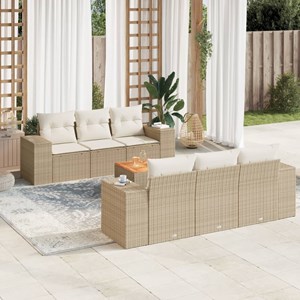 Maison exclusive - salon de jardin avec coussins 7 pcs beige résine tressée