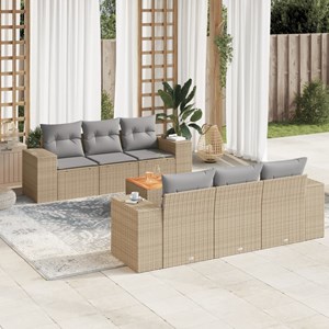 Maison exclusive - salon de jardin avec coussins 7 pcs beige résine tressée