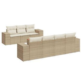 Maison exclusive - salon de jardin avec coussins 8 pcs beige résine tressée
