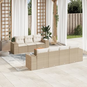 Maison exclusive - salon de jardin avec coussins 8 pcs beige résine tressée