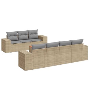 Maison exclusive - salon de jardin avec coussins 8 pcs beige résine tressée