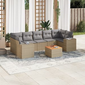 Maison exclusive - salon de jardin avec coussins 8 pcs beige résine tressée