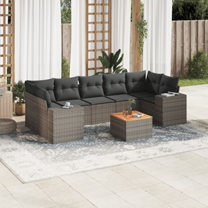 Maison exclusive - salon de jardin 8 pcs avec coussins gris résine tressée