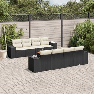 Maison exclusive - salon de jardin 9 pcs avec coussins noir résine tressée