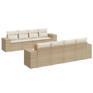 Maison exclusive - salon de jardin avec coussins 9 pcs beige résine tressée