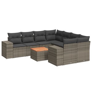 Maison exclusive - salon de jardin 9 pcs avec coussins gris résine tressée