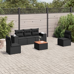 Maison exclusive - salon de jardin 6 pcs avec coussins noir résine tressée