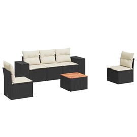 Maison exclusive - salon de jardin 6 pcs avec coussins noir résine tressée