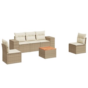 Maison exclusive - salon de jardin avec coussins 6 pcs beige résine tressée