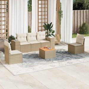 Maison exclusive - salon de jardin avec coussins 6 pcs beige résine tressée