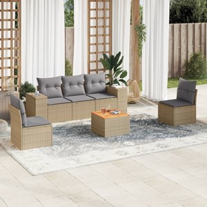 Maison exclusive - salon de jardin avec coussins 6 pcs beige résine tressée