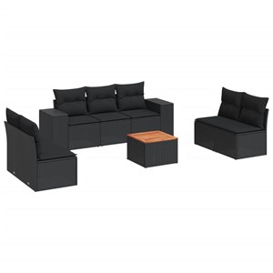 Maison exclusive - salon de jardin 8 pcs avec coussins noir résine tressée