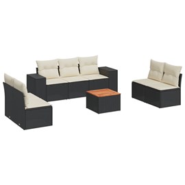 Maison exclusive - salon de jardin 8 pcs avec coussins noir résine tressée