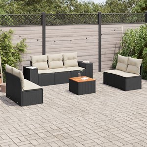 Maison exclusive - salon de jardin 8 pcs avec coussins noir résine tressée