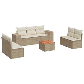 Maison exclusive - salon de jardin avec coussins 8 pcs beige résine tressée