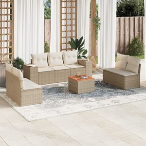 Maison exclusive - salon de jardin avec coussins 8 pcs beige résine tressée