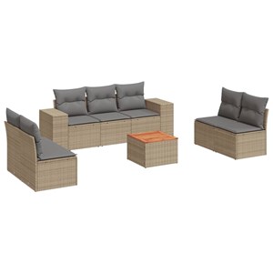 Maison exclusive - salon de jardin avec coussins 8 pcs beige résine tressée