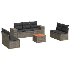 Maison exclusive - salon de jardin 8 pcs avec coussins gris résine tressée