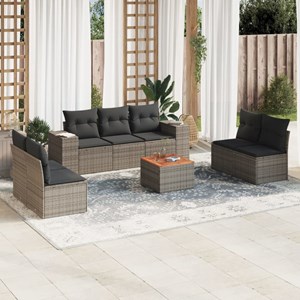 Maison exclusive - salon de jardin 8 pcs avec coussins gris résine tressée