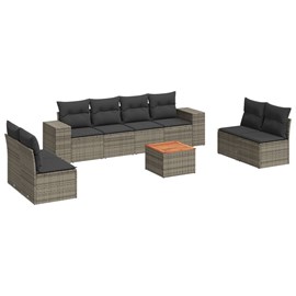 Maison exclusive - salon de jardin 9 pcs avec coussins gris résine tressée