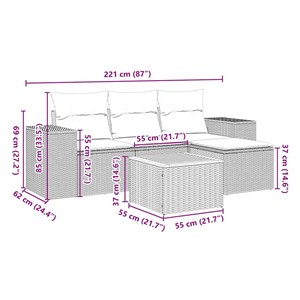 Maison exclusive - salon de jardin 5 pcs avec coussins noir résine tressée