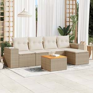 Maison exclusive - salon de jardin avec coussins 6 pcs beige résine tressée