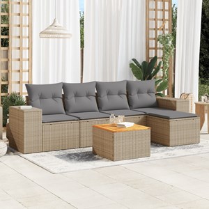 Maison exclusive - salon de jardin avec coussins 6 pcs beige résine tressée