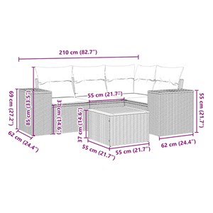 Maison exclusive - salon de jardin 5 pcs avec coussins noir résine tressée