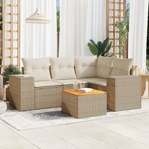 Maison exclusive - salon de jardin avec coussins 5 pcs beige résine tressée