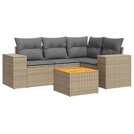 Maison exclusive - salon de jardin avec coussins 5 pcs beige résine tressée