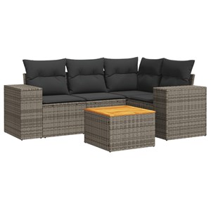 Maison exclusive - salon de jardin 5 pcs avec coussins gris résine tressée