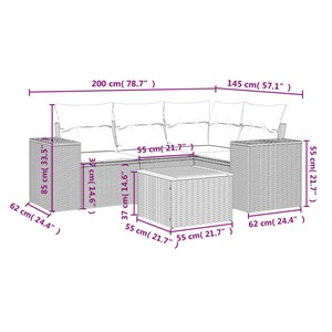 Maison exclusive - salon de jardin 5 pcs avec coussins gris résine tressée