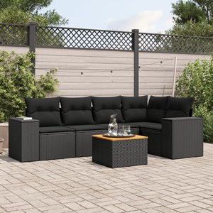 Maison exclusive - salon de jardin 6 pcs avec coussins noir résine tressée