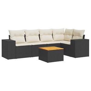 Maison exclusive - salon de jardin 6 pcs avec coussins noir résine tressée