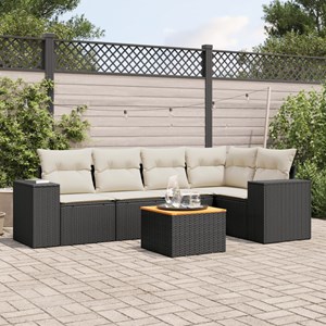 Maison exclusive - salon de jardin 6 pcs avec coussins noir résine tressée