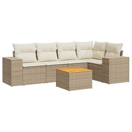 Maison exclusive - salon de jardin avec coussins 6 pcs beige résine tressée