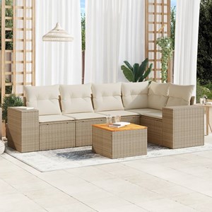 Maison exclusive - salon de jardin avec coussins 6 pcs beige résine tressée